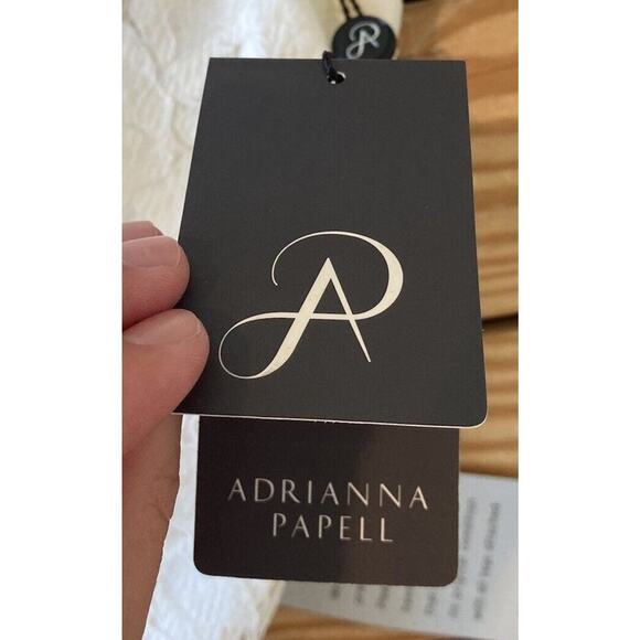 NWT Adrianna Papell Ruffle Hem Lace Dress Size 12 Women’s White - Picture 7 of 10